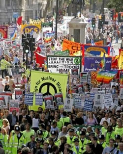 london massive anti-war demonstration, 9/24/05