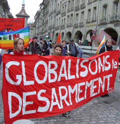 swiss global disarmament banner